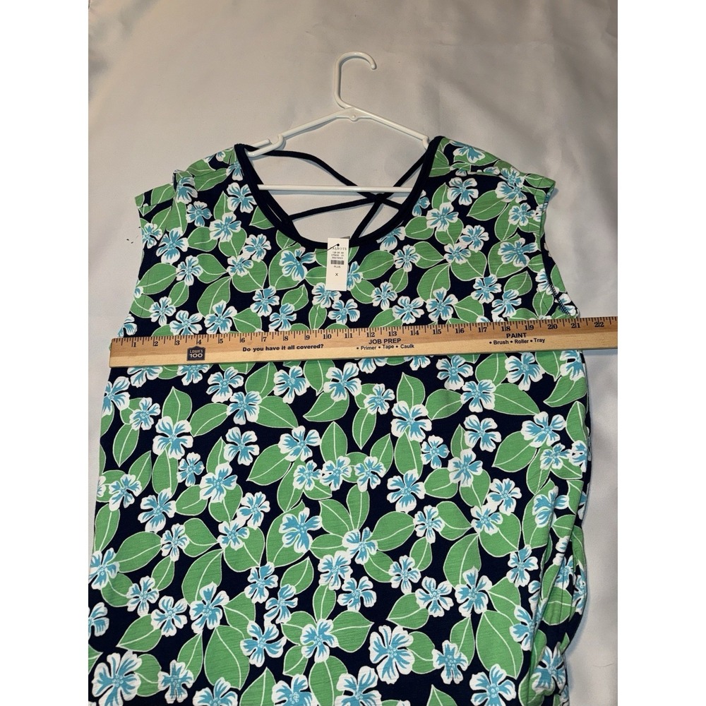T by Talbots Size X Open Back Tropical Floral Print Knit Dress Upf 50 Pockets - Picture 6 of 6